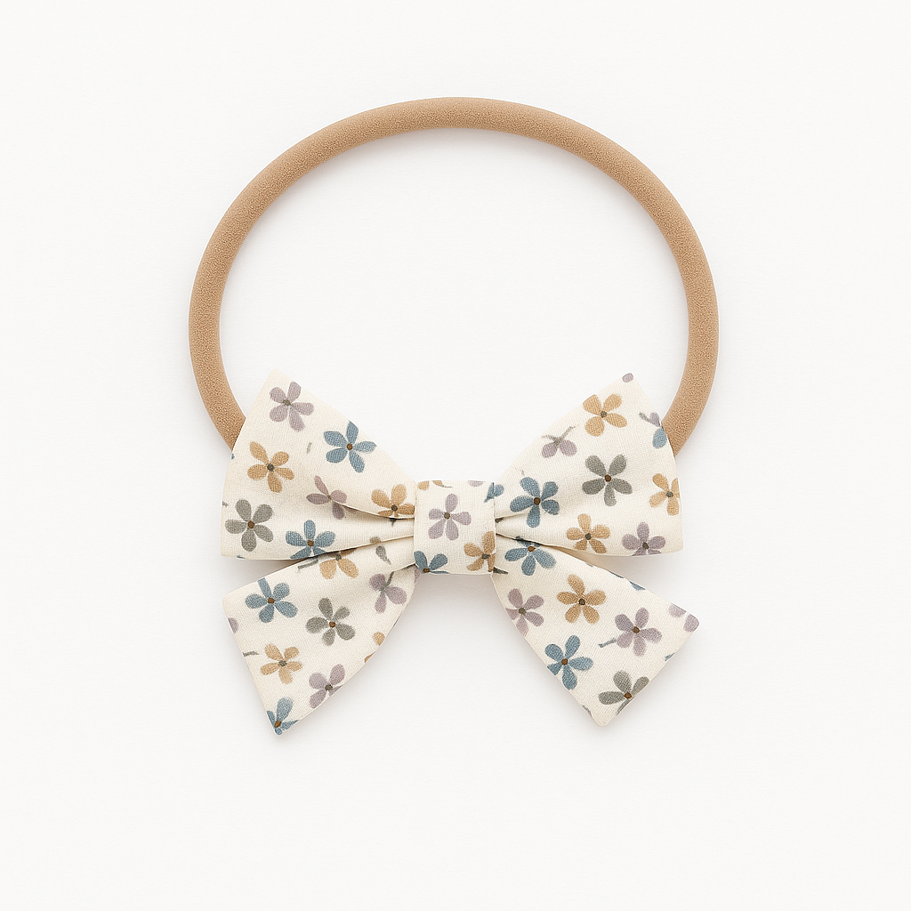 Dainty Bow Headband- Blush Meadow