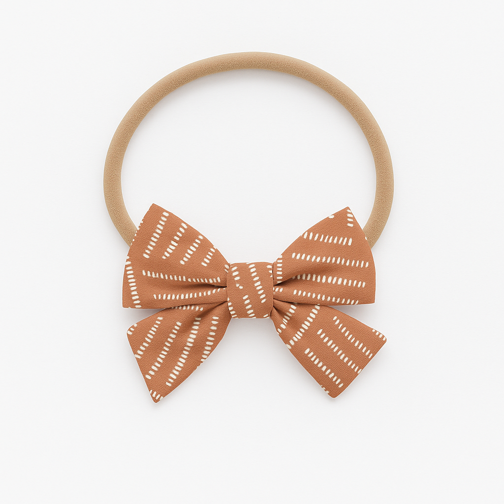 Dainty Bow Headband- Desert Drizzle