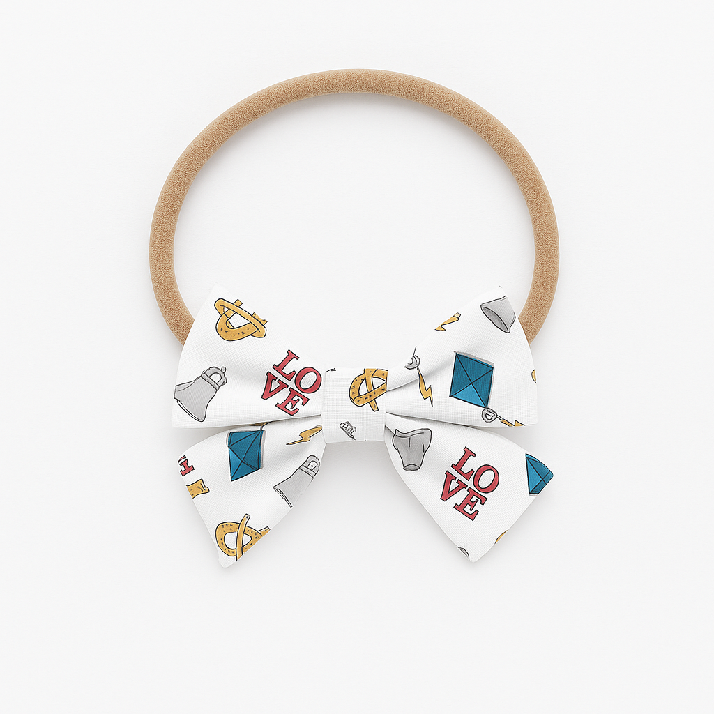 Dainty Bow Headband- Philly Love