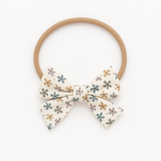 Dainty Bow Headband- Blush Meadow