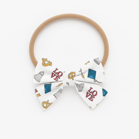 Dainty Bow Headband- Philly Love